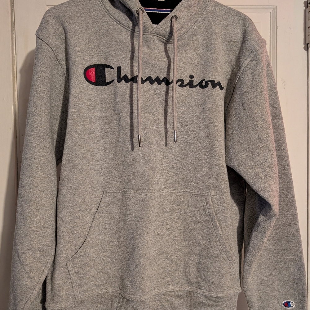 Gray Y2K Champion Hoodie - Vintage Throwback